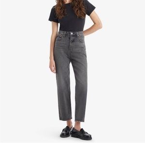 Levis Straight Ribcage- Washed Black